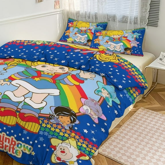 Rainbow Bri-te 3-Piece Bedding Set Duvet Cover Pillow Shams Soft Pillowcases Quilts Covers