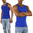 thumbnail image 4 of ToBeInStyle Men's A-Shirt Tank Top Muscle Shirt - Blue - 3X-Large, 4 of 6