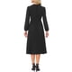thumbnail image 3 of Vestido Midi A-Line de Manga Larga con Cinta en V Plisado para Mujer INSPIRE CHIC XL Negro, 3 of 6
