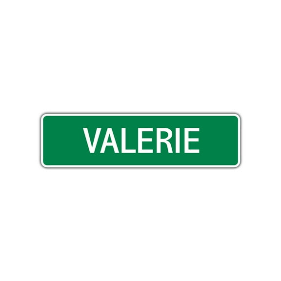 Valerie Girls Children Name Letter Printed Indoor Outdoor Unique Wall Novelty Plaque Decoration Label Aluminum Metal Sign 4"x13.5"