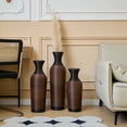 thumbnail image 6 of YIYADO Handwoven PVC Rattan Vases, Set of 3 Brown Floor Standing Home Decor Vases, 27.56" 23.62" 19.69" Tall Farmhouse Decoration Vases, 6 of 6