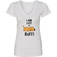 thumbnail image 3 of Inktastic Lab Life is Ruff Yellow Lab Women's V-Neck T-Shirt, 3 of 5