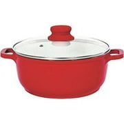 vinaroz die cast aluminum with ceramic coating 24-cm 4.2-quart casserole with lid and vent, red