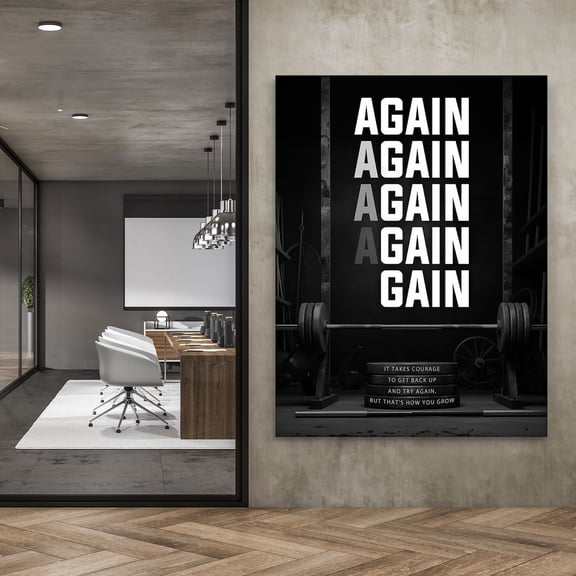 Motivational Wall Art, Gym Poster, Again Poster, Inspirational Office Decor, Workout Room Wall Decor, Fitness Quote Artwork Home Decor, 8x12 UNFRAMED