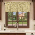 thumbnail image 6 of Yelllow Floral Curtain Valances for Windows, Kitchen Valance Window Treatments Panel 2 Pack, Vintage Rustic Plants Flowers Spring Rod Pocket Short Curtains for Bathroom Bedroom 54 x 18 Inch, 6 of 8