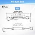 thumbnail image 3 of Uxcell 4-Pack Turnbuckle Hook and Eye, M4 Stainless Steel Heavy Turnbuckles Wire Rope Tension Adjustable Tension, 3 of 7