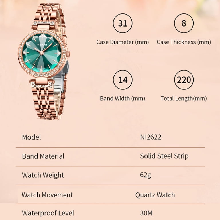 NIBOSI Women Fashion Watch Diamond Analog Quartz Female  display picture 2