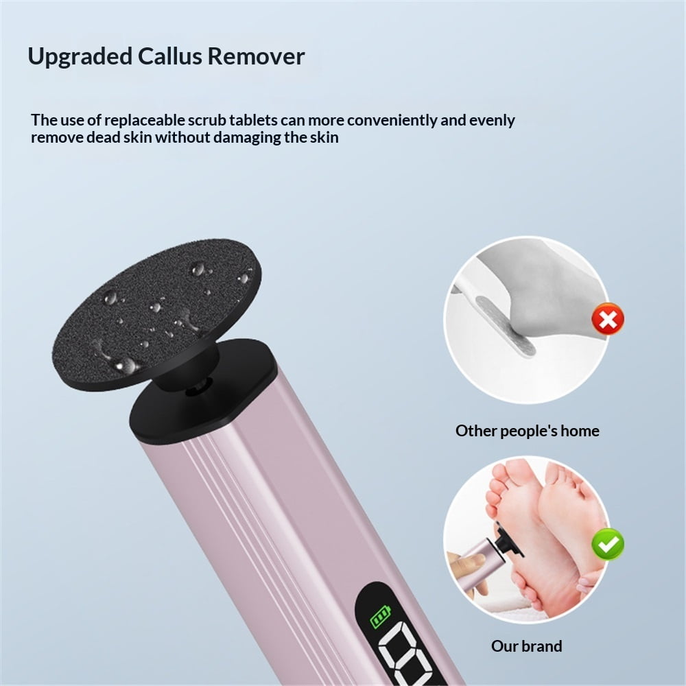Electric Foot Callus Remover, 2 in 1 Callus Remover for Feet, Adjustable Speeds with Sandpaper Disk and Nail Drill Bits, Digital Display, Rechargeable Pedicure Tools for Dead Skin
