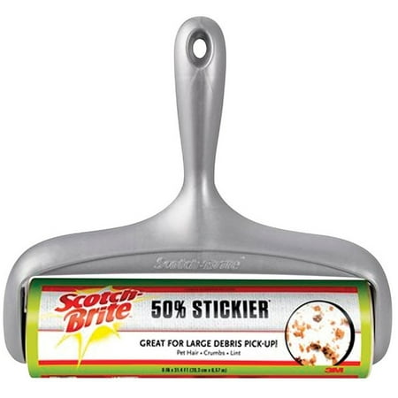 Scotch-Brite 50% Stickier Large Surface Lint Roller, 8in. Wide, 60 Sheets per