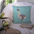 thumbnail image 3 of Buff Grey Back Goose Blue Check Fabric Decorative Pillow, 3 of 4