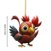 CuiLiyq Christmas Chicken Ornaments, Chicken Rooster Hens Decor Tree Hanging Ornaments, Christmas Tree Decorations Car Pendant