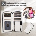 thumbnail image 5 of Allytechgroup for iPhone 13 Pro Max Wallet Case, Premium PU Leather Magnetic Buckle Zipper Pocket Card Slots Flip Stand Protective Cover with Hand Strap & Shoulder Strap - White, 5 of 12