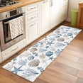 thumbnail image 3 of Blue Brown Coastal Washable Runner Rugs 2'x6', Beach Coral Starfish Shell Nautical Low Pile Throw Entryway Rug Non-Slip Sturdy Edge Binding Carpet for Indoor Bedside Entrance Bedside, 3 of 9