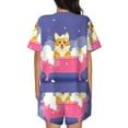 thumbnail image 3 of Naloa Dog Washes in a Pink Bath Women's Short-Sleeved Pajama Set, Loungewear, Summer pajamas, Breathable Cozy - 4X-Large, 3 of 9