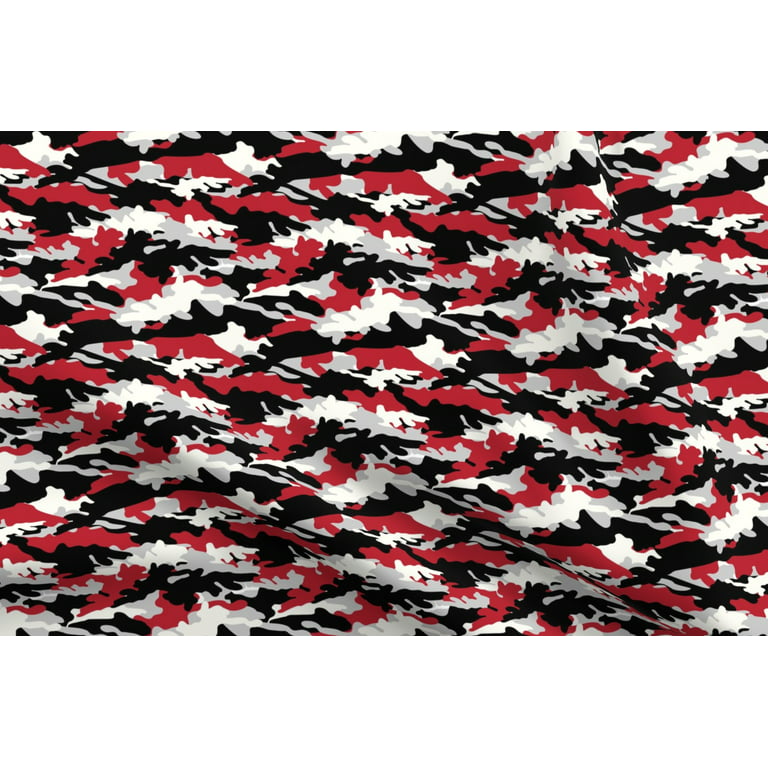 Cotton Fabric - Pattern Fabric - Fashion Camo Camouflage Red Black