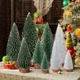thumbnail image 7 of Ayieyill 9Pcs Mini Christmas Trees Christmas Decor Artificial Christmas Decorations with 4 Sizes, Christmas Tree Bottle Brush Trees Christmas Table Decorations (Green Silver), 7 of 7