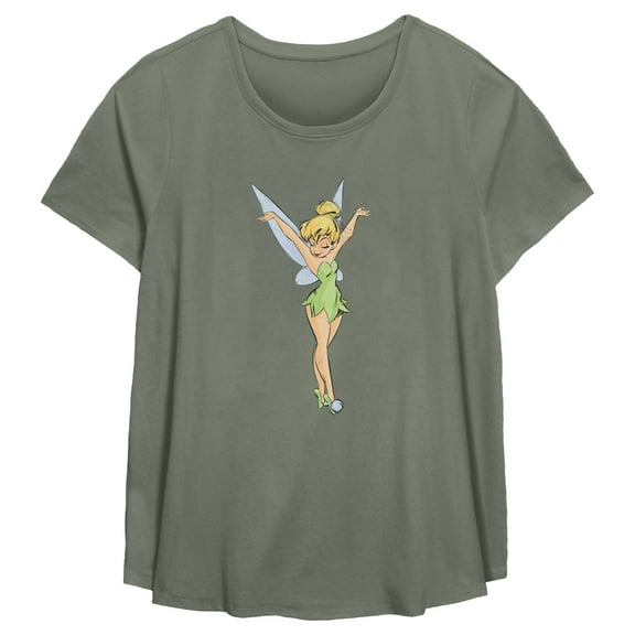 Women's Peter Pan Tinkerbell Colored Sketch Graphic T-Shirt
