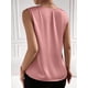 thumbnail image 5 of Xuyuer Women's Casual Fashion Solid Color V-Neck Satin Top, Chic Short Sleeve Blouse for Dinner Dates, Cocktail Parties and Spring Summer Evening Wear, 5 of 7
