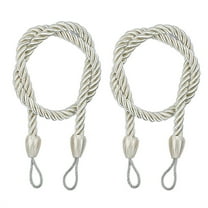 2 Pack Ended Tassel Curtain Tiebacks Handmade Braided Rope Knot Drapery Holdbacks European Style Decorative Curtain Tie Backs for Home & Office Window Drapes