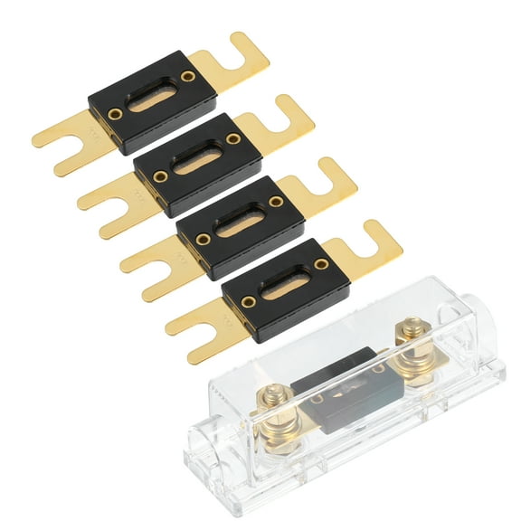 Unique Bargains 1 Set Car 1/0 2 4 AWG Wire Input and Output ANL Fuse Holder with 5pcs 500A ANL Fuses