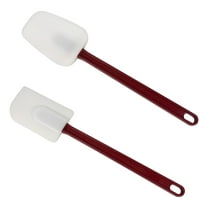 2 Pcs Heat Resistant Silicone Spatulas Spoon Set, Non Stick Rubber Spatulas, 14 Inch Heavy Duty Silicone Spatulas with Red Handle for Baking Cooking Mixing