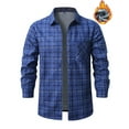 thumbnail image 2 of ZUKMRJPC Men's Plaid Shirts Long Sleeve Fleece Lined Warm Shirts Jackets Casual Heavyweight Lapel Button Down Thick Shirts with Pocket, 2 of 5