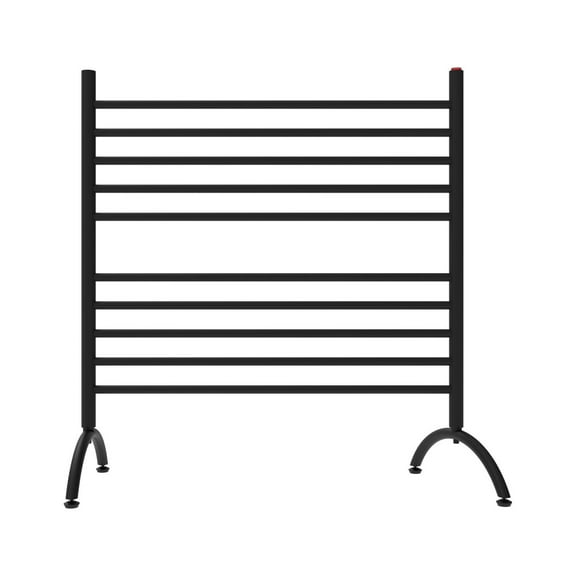Amba Products 38" Matte Black 10 Cylindrical Brushed Bars Freestanding Towel Warmer