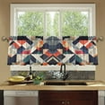 thumbnail image 4 of Yayeee Kitchen Curtains Set of 2 Light Filtering 57"x36" Over Sink Window Panels, Geometric Pattern, 4 of 7
