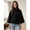 Black, variant on Women Stand Collar Cape Jacket with Tie Waist Belt for Fall Winter Casual Outerwear >