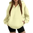 thumbnail image 2 of Womens Hoodies Oversized V Neck Sweatshirts Long Sleeve Pullover Casual Fall Teen Girls Preppy Clothes 2025 Trendy 10-Yellow M, 2 of 5