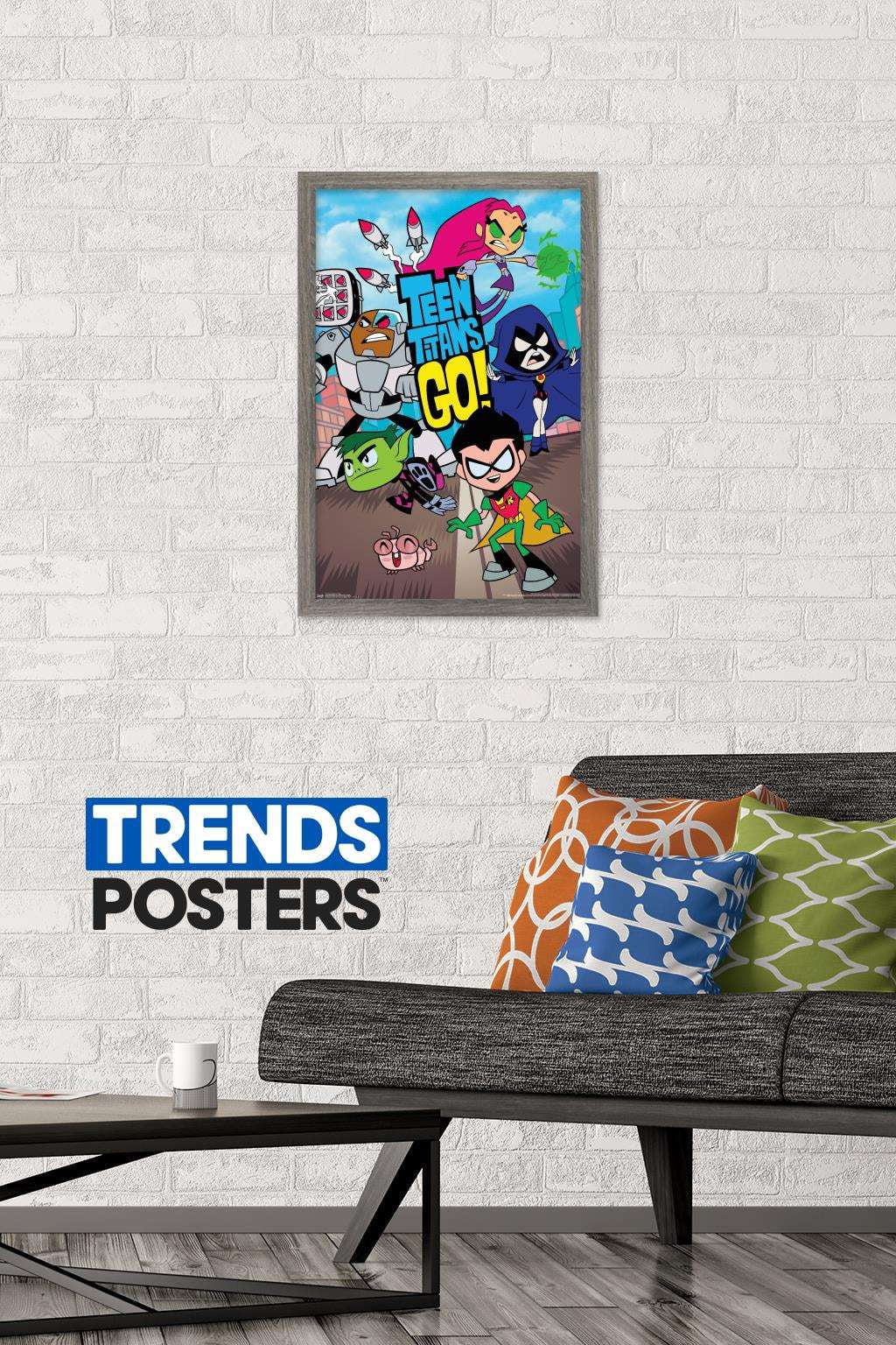 DC Comics TV - Teen Titans Go! - Group Wall Poster, 14.725" x 22.375", Framed