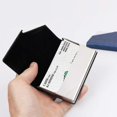 thumbnail image 3 of Crday Business Card Holder, Slim Professional 2 Packs Pu Leather+stainless Steel Gift, 3 of 5