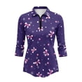 thumbnail image 2 of Uorisanigo Pink Bow Womens Quick Dry Athletic Polo Shirts Size L Versatile Comfortable Women's 3/4 Sleeve Athletic Golf Shirts Fashionable Outing Wear Relaxed Pullover for Women, 2 of 7