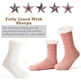 thumbnail image 4 of Women's Fuzzy Slipper Socks with Non-Slip Grippers, Cozy Fluffy Sherpa Lined, Cute Christmas Gifts 1Pairs, 4 of 6