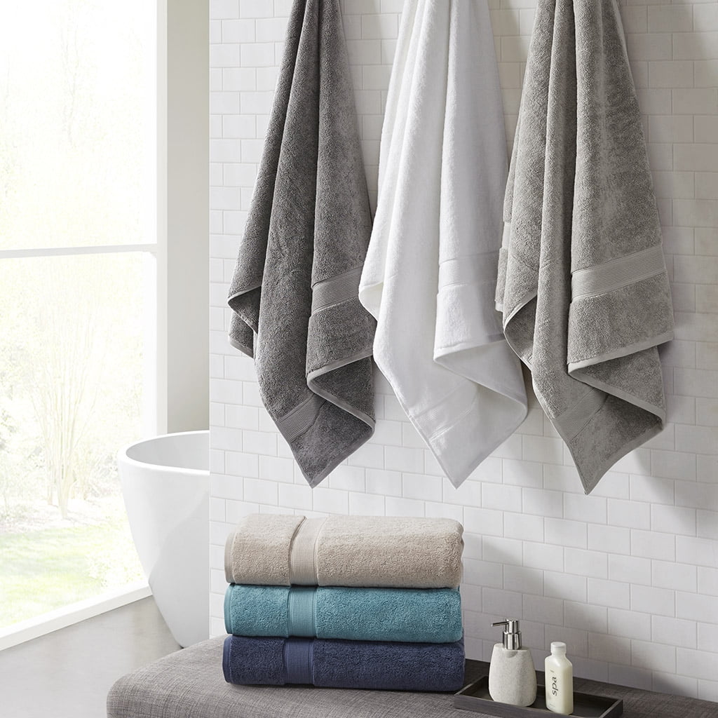 DKNY gray bath towel