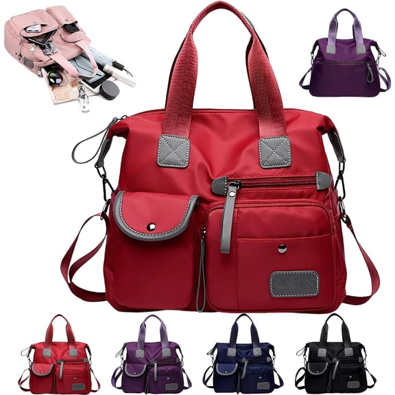 Large Capacity Waterproof Tote Bag for Women, 3-Way Carry Travel Shoulder Crossbody Handbag with Multi-Pocket