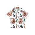 thumbnail image 1 of Arvbitana Baby Boys Shirt Romper Cow Print Short Sleeve Lapel Button Up Bodysuit Newborn Western Triangle Bottom Jumpsuit Clothes 0-18M, 1 of 9
