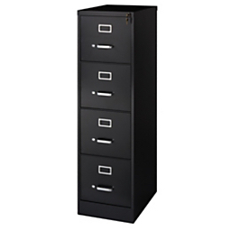 Realspace® 22"D 4-Drawer Metal Vertical File Cabinet, Black