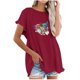 thumbnail image 1 of Camiseta informal para mujer, blusa estampada con cuello redondo y manga corta, Tops OAVQHLG3B Store  lin121212, 1 of 5