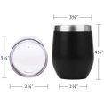 thumbnail image 3 of Vaso de vino aislado con tapa de oro rosa, copa de vino aislada sin tallo de acero inoxidable de doble pared de 12 oz, taza de café aislada duradera, para champán, Sincero Hogar, 3 of 5