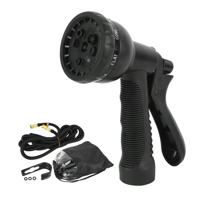 Manguera de jardín extensible con pulverizador, 15 m, TPE, retráctil automáticamente, flexible, con boquilla para coche de estacionamiento.