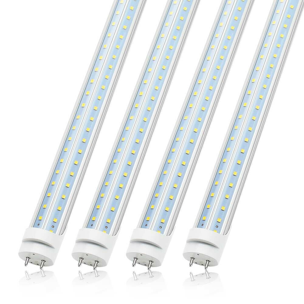 Bypass Ballast 5000k led Flourescent Tube Replacement 4ft G13 Base T8 led Tube Light 28w 2 Row Daylight White Dual-End Powered Clear Cover AC 85-277V 100 Pack 3360 Lumen 80W Equivalent
