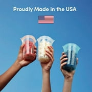 Zip Top Reusable 100% Platinum Silicone Food Storage Containers - Made in the USA - 3 Dish Set - Peach