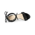 thumbnail image 4 of BLISSFUL STEP Women's Open Toe Slouching Front Strap Lace Up Block Heels Sandals Black 10, 4 of 8