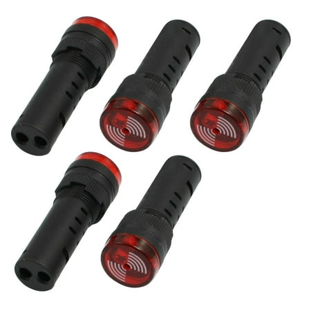 Unique Bargains Unique Bargains 5 Pcs Red LED Fault Signal Indicator Light Flashing Buzzer Black AC 24V