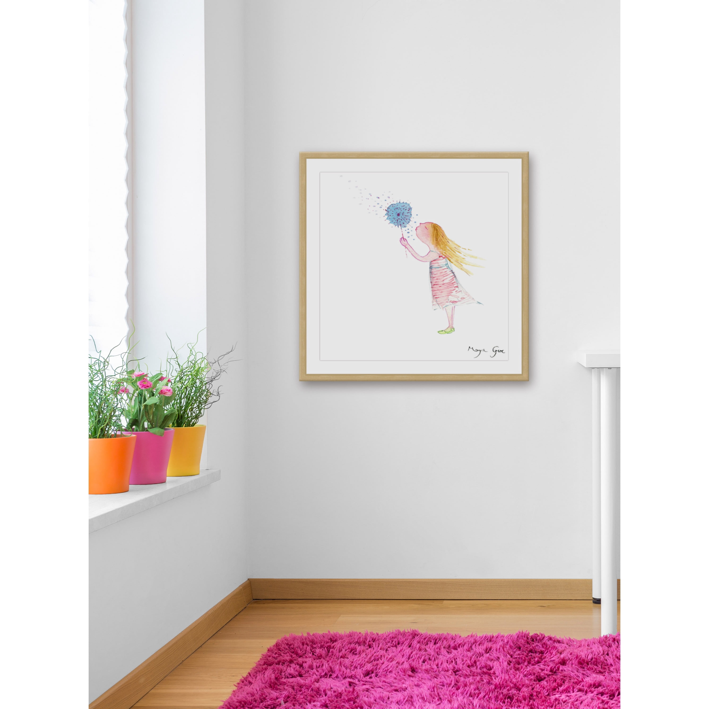 Marmont Hill "Girl with Dandelion" by Maya Gur Framed Painting Print