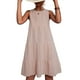thumbnail image 1 of Vestido escalonado con cuello redondo para mujer, vestido sin mangas con dobladillo suelto, informal, elegante, liso, para fiesta, vida diaria, rosa, XL, 1 of 6