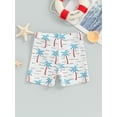 thumbnail image 5 of Musuos Toddler Boys Swim Trunks 6M 12M 18M 24M 3Y 4Y Shark/Tree Print Elastic Waist Swim Shorts Summer Beachwear for Infant, 5 of 8