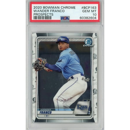 

Graded 2020 Bowman Chrome Prospects Wander Franco #BCP163 Rookie RC Baseball Card PSA 10 Gem Mint