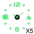 thumbnail image 1 of 5x Reloj Silencioso De Pared DIY Sin Marco, Pegatina De Espejo 3D, Decoración Para Cocina, 1 of 8